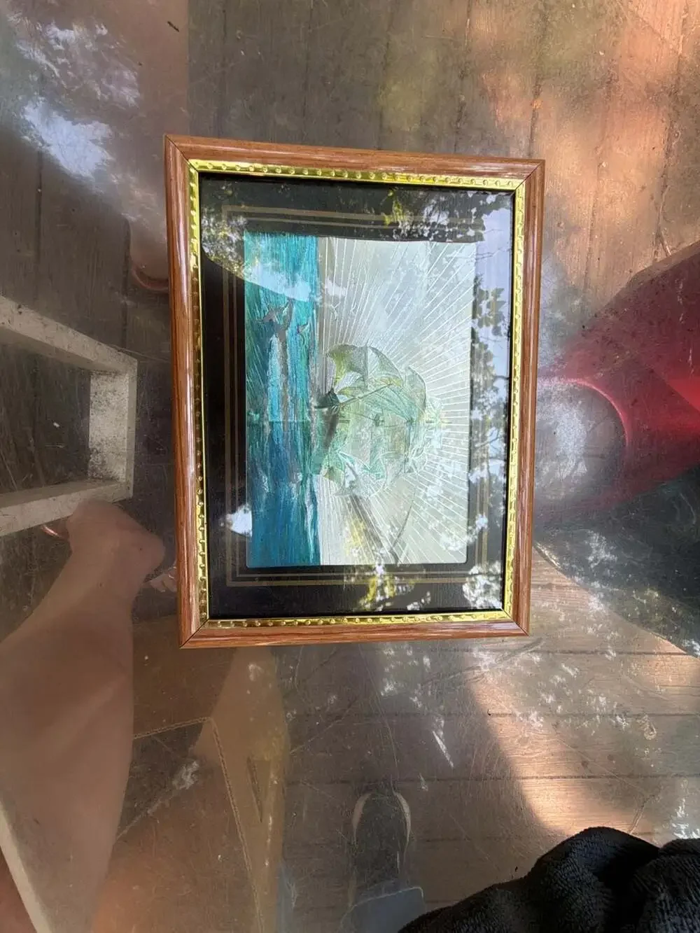 Vintage Framed foil Art Sailing Ship Nautical Decor 6x8”